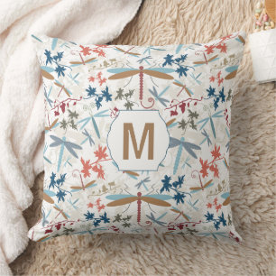 Monogram Dragonfly Muster Mehrfarbig Pillow Kissen