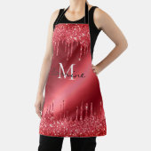 Monogram Driving Red Glitzer Crimson Metallic Schürze (InSitu)