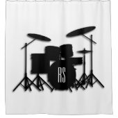 Monogram Drum Set Duschvorhang (Vorderseite)