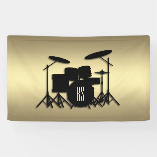 Monogram Drum Set Gold Banner (Horizontal)