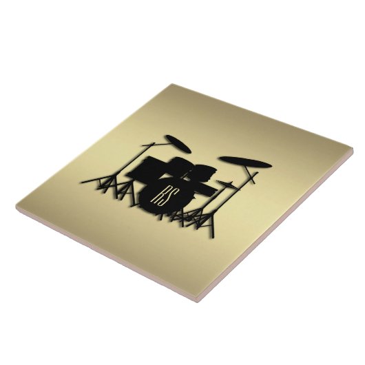 Monogram Drum Set Gold Fliese (Seite)