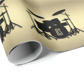 Monogram Drum Set Gold Geschenkpapier (Rolleneckpunkt)