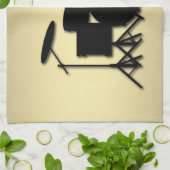 Monogram Drum Set Gold Geschirrtuch (Gefaltet)