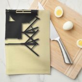 Monogram Drum Set Gold Geschirrtuch (Viertel Falte)