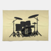Monogram Drum Set Gold Geschirrtuch (Horizontal)