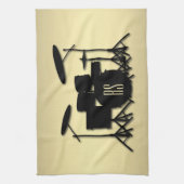 Monogram Drum Set Gold Geschirrtuch (Vertikal)