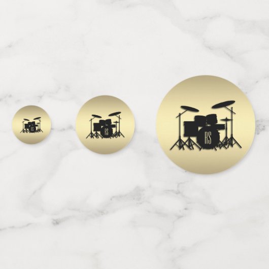 Monogram Drum Set Gold Konfetti (Vorderseiten)
