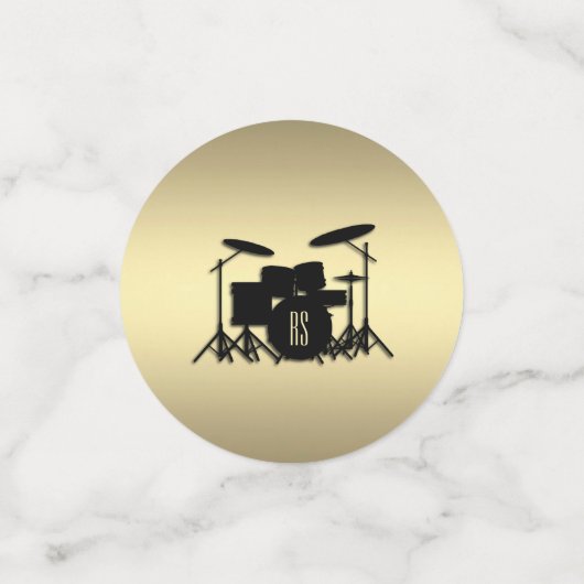 Monogram Drum Set Gold Konfetti (Klein Vorderseite)