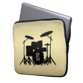 Monogram Drum Set Gold Laptopschutzhülle (Vorderseite Links)