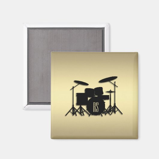 Monogram Drum Set Gold Magnet (Vorderseite/Rückseite)