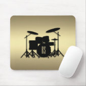 Monogram Drum Set Gold Mousepad (Mit Mouse)