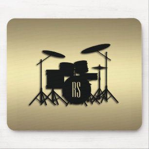 Monogram Drum Set Gold Mousepad