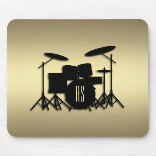 Monogram Drum Set Gold Mousepad (Vorne)
