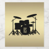 Monogram Drum Set Gold Weinetikett (Einzelnes Label)