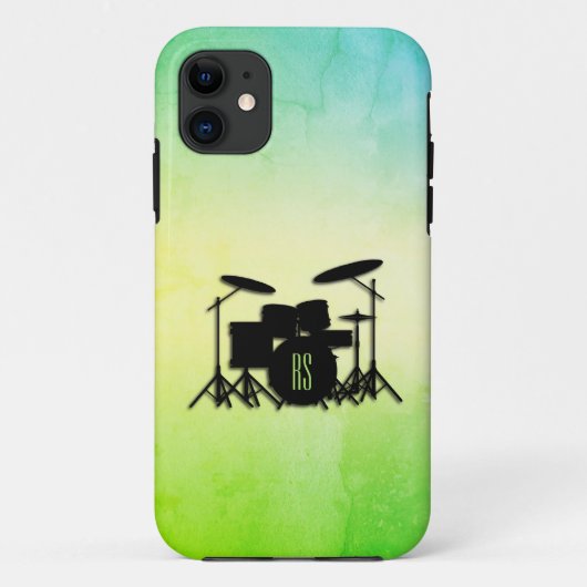 Monogram Drum Set Green Case-Mate iPhone Hülle (Rückseite)