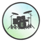 Monogram Drum Set Green Eishockey Puck (Vorderseite)