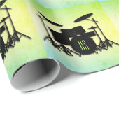 Monogram Drum Set Green Geschenkpapier (Rolleneckpunkt)