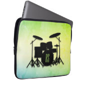 Monogram Drum Set Green Laptopschutzhülle (Vorne Rechts)
