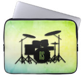 Monogram Drum Set Green Laptopschutzhülle (Vorderseite)