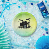 Monogram Drum Set Green Pappteller (Party)