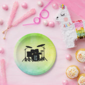 Monogram Drum Set Green Pappteller (Party)