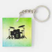 Monogram Drum Set Green Schlüsselanhänger (Rückseite)