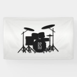 Monogram Drum Set Silver Banner