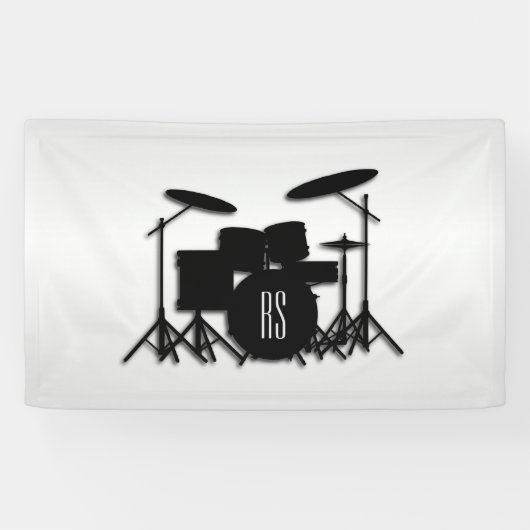 Monogram Drum Set Silver Banner (Horizontal)