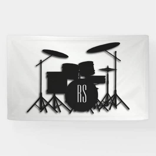 Monogram Drum Set Silver Banner (Horizontal)