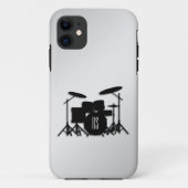 Monogram Drum Set Silver Case-Mate iPhone Hülle (Rückseite)
