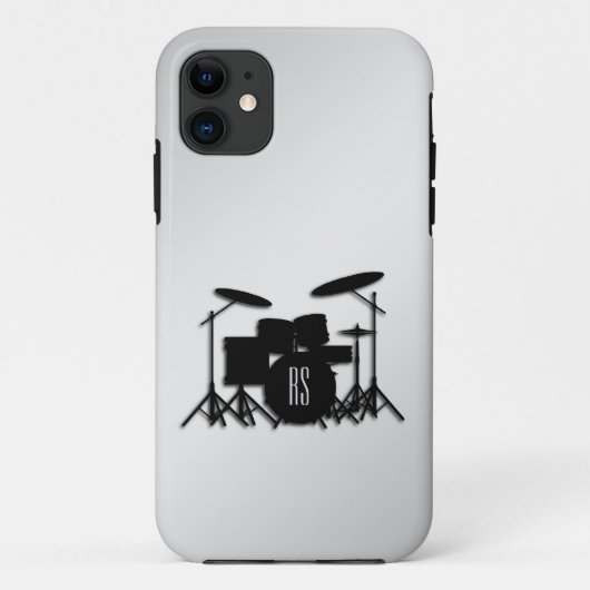 Monogram Drum Set Silver Case-Mate iPhone Hülle (Rückseite)