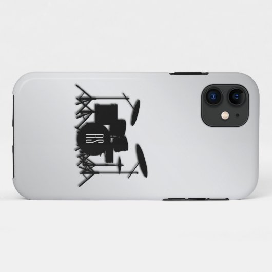 Monogram Drum Set Silver Case-Mate iPhone Hülle (Rückseite (Horizontal))
