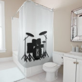 Monogram Drum Set Silver Duschvorhang (Beispiel)