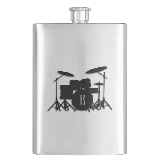 Monogram Drum Set Silver Flachmann (Vorderseite)