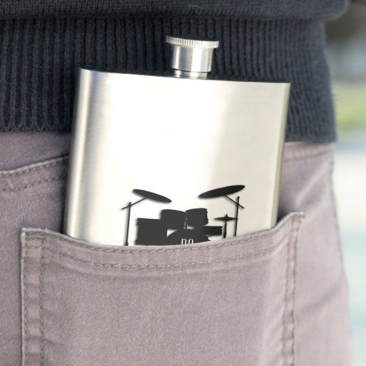 Monogram Drum Set Silver Flachmann (Beispiel)