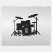 Monogram Drum Set Silver Fleecedecke (Vorderseite (Horizontal))