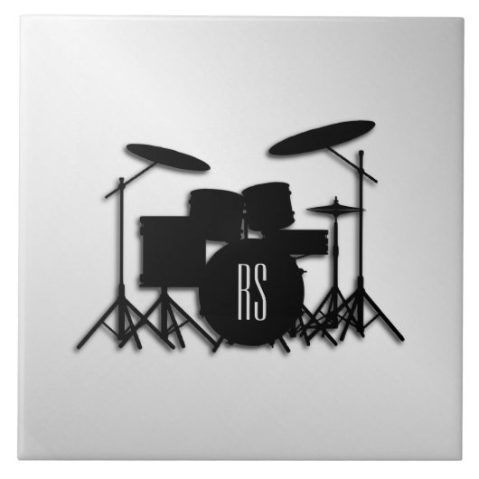 Monogram Drum Set Silver Fliese (Vorderseite)