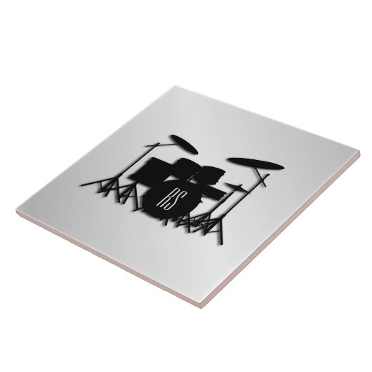 Monogram Drum Set Silver Fliese (Seite)