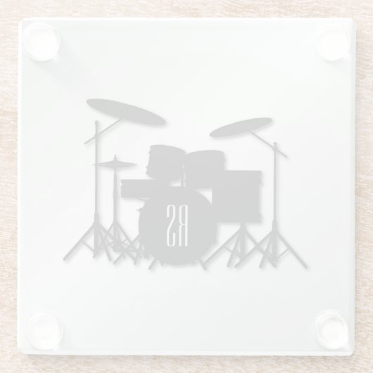 Monogram Drum Set Silver Glasuntersetzer (Rückseite)