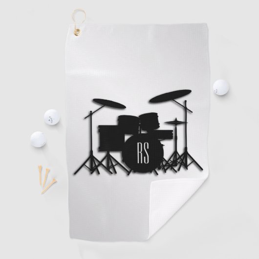 Monogram Drum Set Silver Golfhandtuch (Insitu)