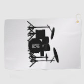 Monogram Drum Set Silver Golfhandtuch (Horizontal)