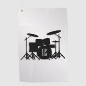 Monogram Drum Set Silver Golfhandtuch (Vorderseite)