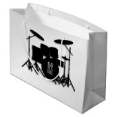Monogram Drum Set Silver Große Geschenktüte (Rückseite Schrägansicht)