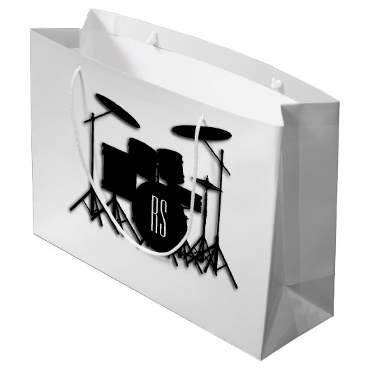 Monogram Drum Set Silver Große Geschenktüte (Rückseite Schrägansicht)