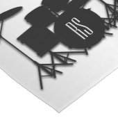 Monogram Drum Set Silver Großer Tischläufer (Ecke)