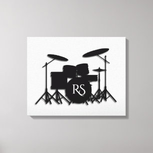 Monogram Drum Set Silver Leinwanddruck