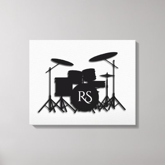 Monogram Drum Set Silver Leinwanddruck (Vorderseite)