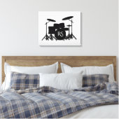 Monogram Drum Set Silver Leinwanddruck (Insitu (Schlafzimmer))