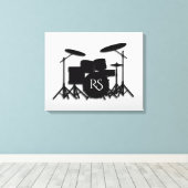 Monogram Drum Set Silver Leinwanddruck (Insitu (Holzboden))