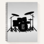 Monogram Drum Set Silver Notizblock (Vorderseite)